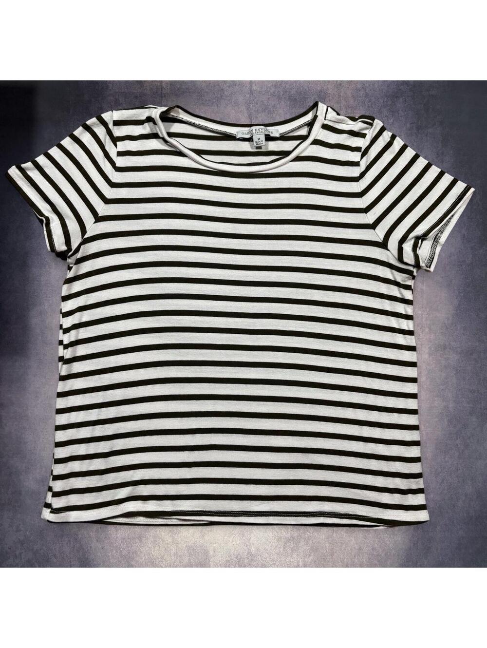 Green Envelope horizontal striped tee